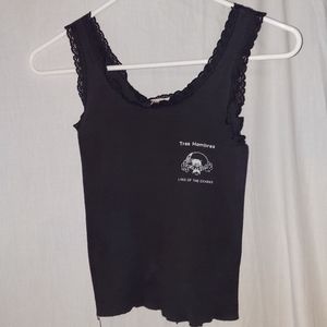 Vintage Tres Hombres lace trimmed tank top